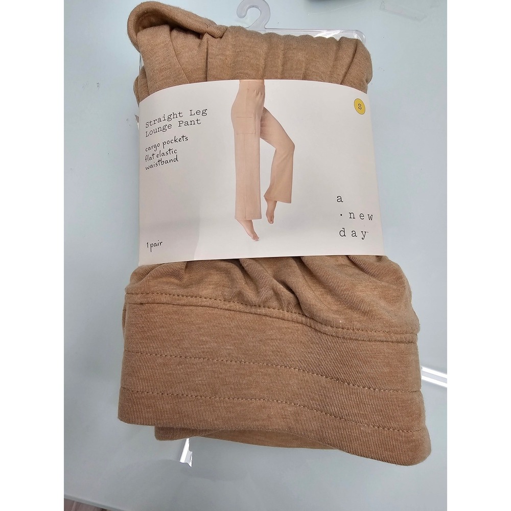 A New Day‎ Russet Brown Straight Leg Lounge Pant Cargo Pockets Small NEW